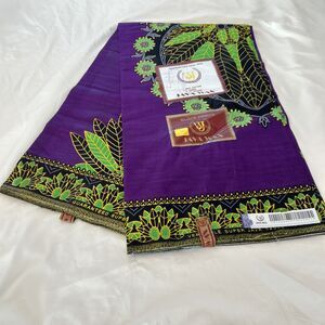 Java Wax Block Print 100% Cotton 6 Yards of African Wax Print Purple Green Dream